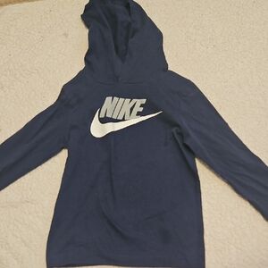 Nike Kids Navy Blue Long Sleeve Tee Hoodie